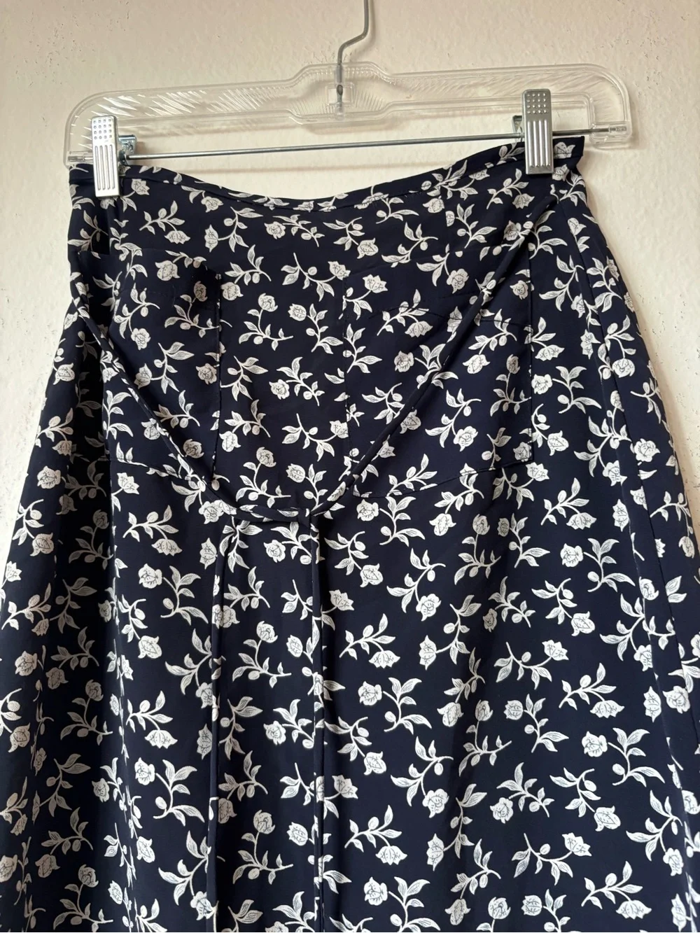 Vintage Summer Floral Blue Maxi Skirt